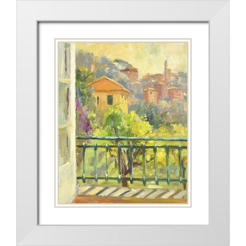 Tuscan Window White Modern Wood Framed Art Print with Double Matting by Stevens, Allayn