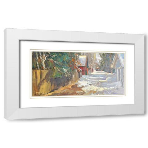 Neighborhood Drive White Modern Wood Framed Art Print with Double Matting by Stevens, Allayn