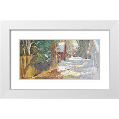 Neighborhood Drive White Modern Wood Framed Art Print with Double Matting by Stevens, Allayn