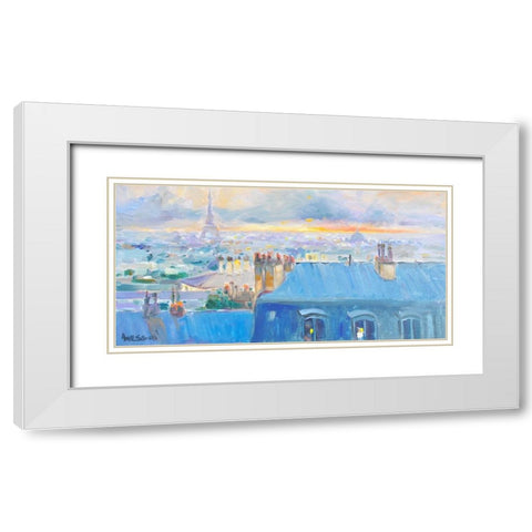 View of the Tower White Modern Wood Framed Art Print with Double Matting by Stevens, Allayn