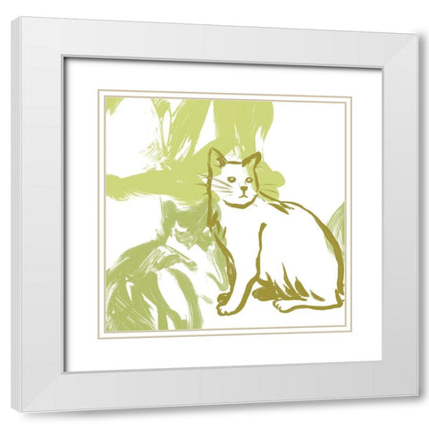 Paint Box Cats V White Modern Wood Framed Art Print with Double Matting by Vess, June Erica