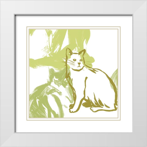 Paint Box Cats V White Modern Wood Framed Art Print with Double Matting by Vess, June Erica
