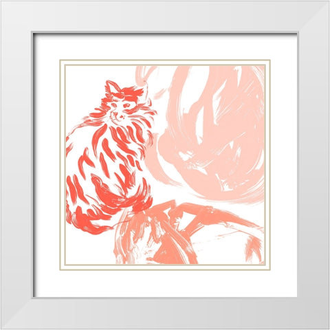 Paint Box Cats VI White Modern Wood Framed Art Print with Double Matting by Vess, June Erica