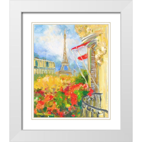 Tower Balcony White Modern Wood Framed Art Print with Double Matting by Stevens, Allayn