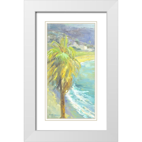 Palm Sway White Modern Wood Framed Art Print with Double Matting by Stevens, Allayn