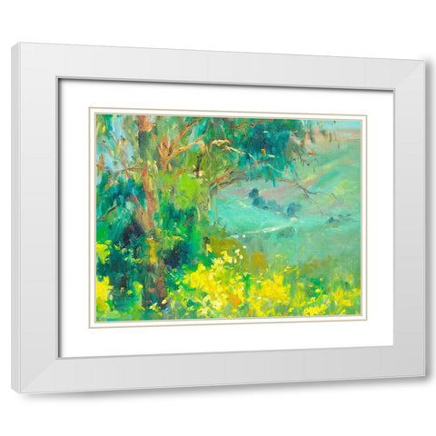The Valley White Modern Wood Framed Art Print with Double Matting by Stevens, Allayn