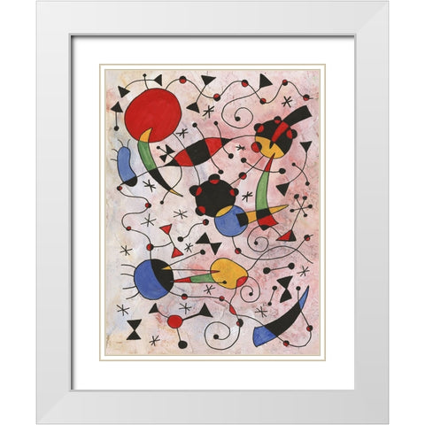 Miro Memoirs I White Modern Wood Framed Art Print with Double Matting by Willett, Michael