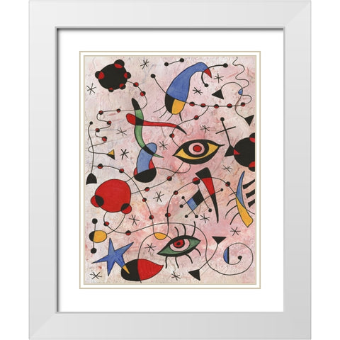 Miro Memoirs II White Modern Wood Framed Art Print with Double Matting by Willett, Michael