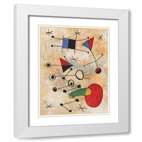 Miro Memoirs III White Modern Wood Framed Art Print with Double Matting by Willett, Michael