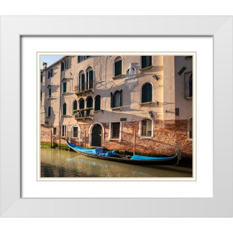 Good Morning Venice White Modern Wood Framed Art Print with Double Matting by Head, Danny