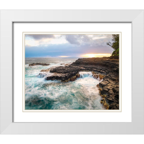 North Shore White Modern Wood Framed Art Print with Double Matting by Head, Danny