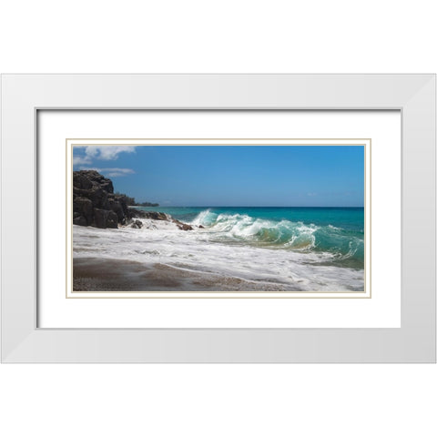 Break Over II White Modern Wood Framed Art Print with Double Matting by Head, Danny
