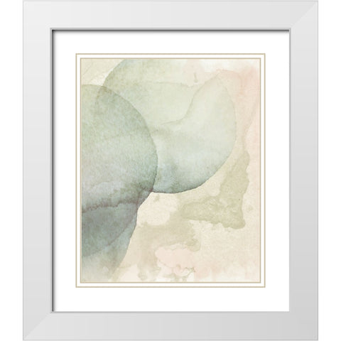 Softwash Abstract  II White Modern Wood Framed Art Print with Double Matting by Hunziker, Steve