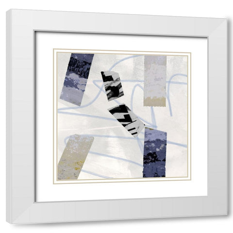Sticky II White Modern Wood Framed Art Print with Double Matting by Smith, Karen