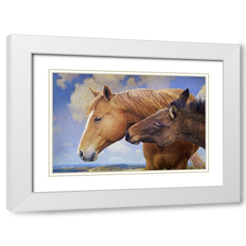 Horse and Mule White Modern Wood Framed Art Print with Double Matting by Vest, Chris