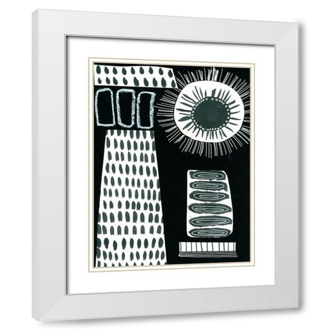 BAndW Fun I White Modern Wood Framed Art Print with Double Matting by Moore, Regina