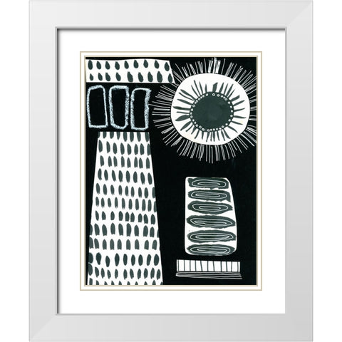 BAndW Fun I White Modern Wood Framed Art Print with Double Matting by Moore, Regina