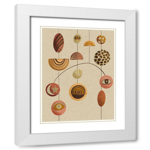 Boho Chimes  I White Modern Wood Framed Art Print with Double Matting by Moore, Regina