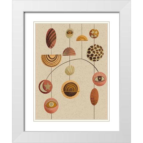 Boho Chimes  I White Modern Wood Framed Art Print with Double Matting by Moore, Regina