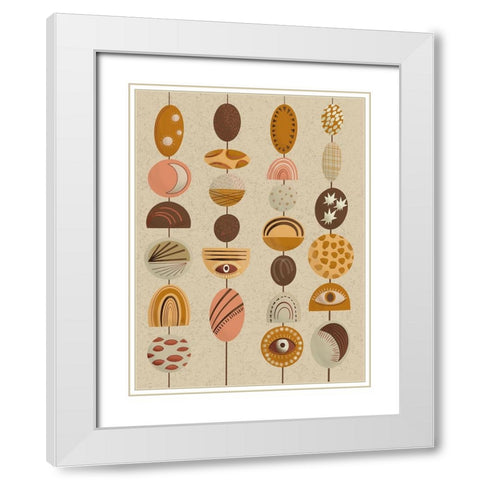 Boho Chimes  II White Modern Wood Framed Art Print with Double Matting by Moore, Regina