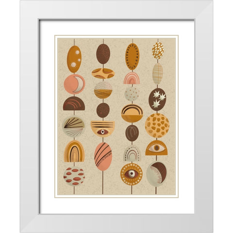 Boho Chimes  II White Modern Wood Framed Art Print with Double Matting by Moore, Regina