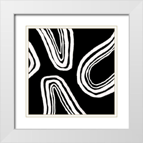 Dizziness III White Modern Wood Framed Art Print with Double Matting by Moore, Regina