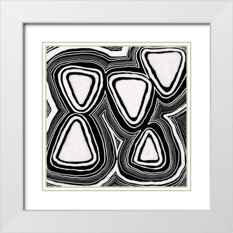Dizziness V White Modern Wood Framed Art Print with Double Matting by Moore, Regina