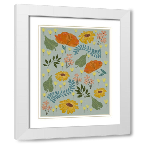 Pick A Daisy I White Modern Wood Framed Art Print with Double Matting by Moore, Regina