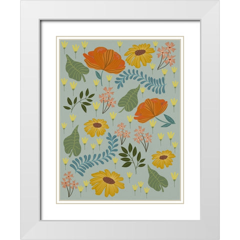 Pick A Daisy I White Modern Wood Framed Art Print with Double Matting by Moore, Regina