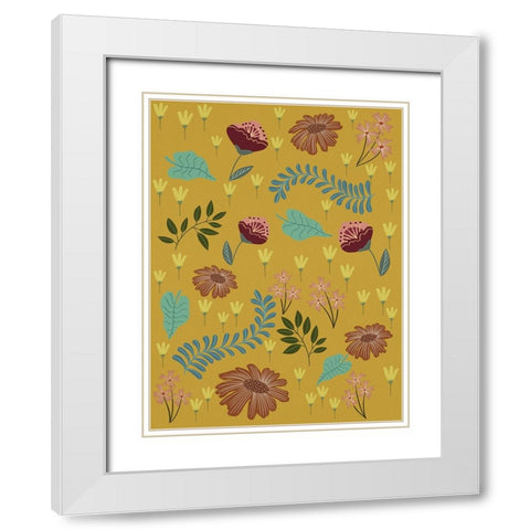 Pick A Daisy II White Modern Wood Framed Art Print with Double Matting by Moore, Regina