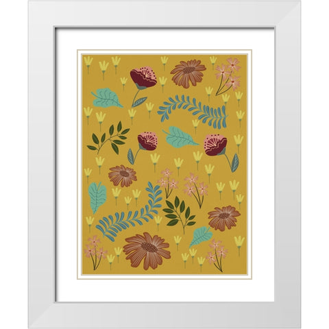 Pick A Daisy II White Modern Wood Framed Art Print with Double Matting by Moore, Regina