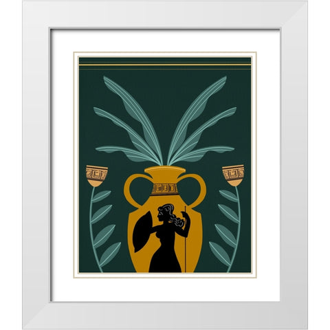 Warrior Goddess Vase I White Modern Wood Framed Art Print with Double Matting by Moore, Regina