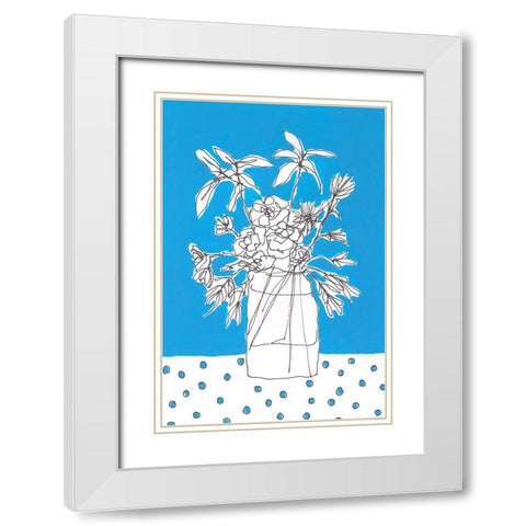 Floral Jardiniere I White Modern Wood Framed Art Print with Double Matting by Moore, Regina