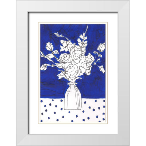 Floral Jardiniere II White Modern Wood Framed Art Print with Double Matting by Moore, Regina