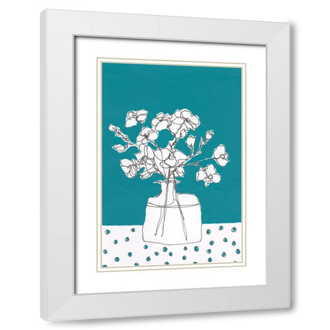 Floral Jardiniere IV White Modern Wood Framed Art Print with Double Matting by Moore, Regina