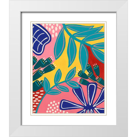 Bold Tropica I White Modern Wood Framed Art Print with Double Matting by Moore, Regina
