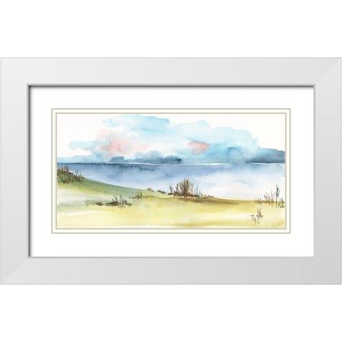 Timid Landscape I White Modern Wood Framed Art Print with Double Matting by Moore, Regina