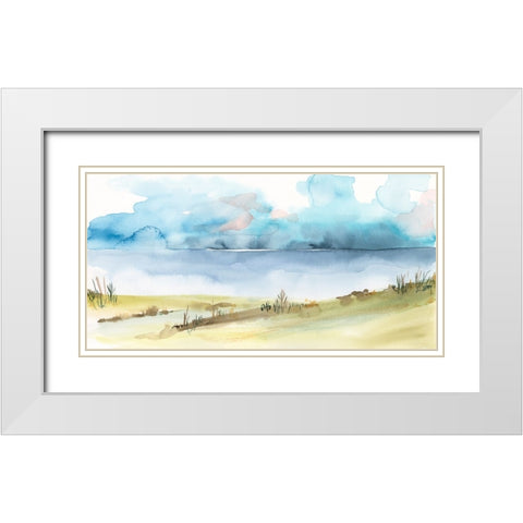 Timid Landscape II White Modern Wood Framed Art Print with Double Matting by Moore, Regina