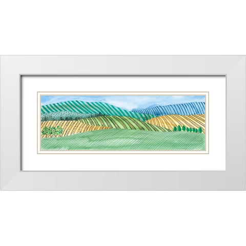 Striped Landscape I White Modern Wood Framed Art Print with Double Matting by Moore, Regina