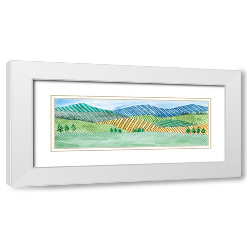 Striped Landscape II White Modern Wood Framed Art Print with Double Matting by Moore, Regina
