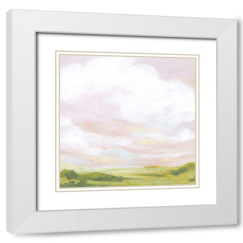 Rose Sky Horizon I White Modern Wood Framed Art Print with Double Matting by Vess, June Erica