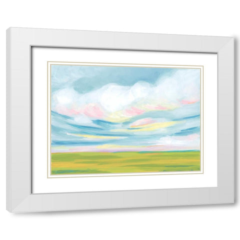 Dreamy Fields II White Modern Wood Framed Art Print with Double Matting by Vess, June Erica