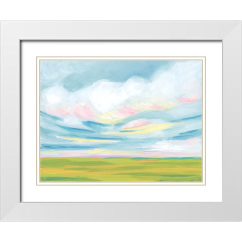 Dreamy Fields II White Modern Wood Framed Art Print with Double Matting by Vess, June Erica
