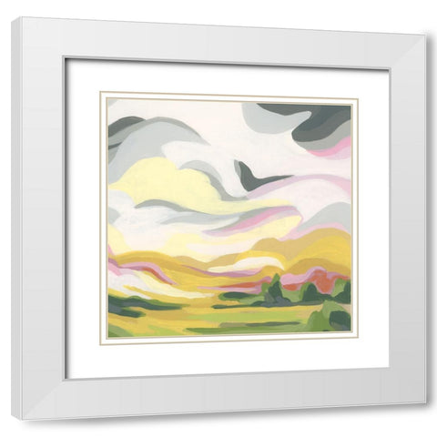 Valley Swirl I White Modern Wood Framed Art Print with Double Matting by Vess, June Erica