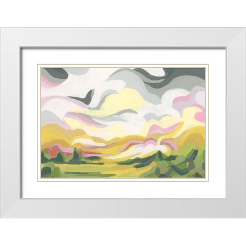 Valley Swirl III White Modern Wood Framed Art Print with Double Matting by Vess, June Erica