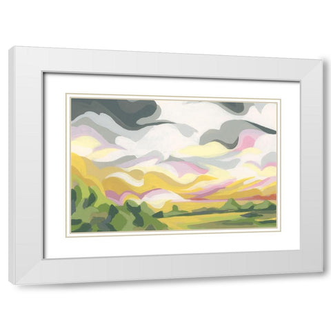 Valley Swirl IV White Modern Wood Framed Art Print with Double Matting by Vess, June Erica