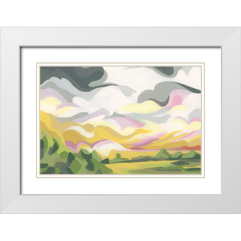 Valley Swirl IV White Modern Wood Framed Art Print with Double Matting by Vess, June Erica