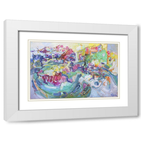 Tango in the Heartland White Modern Wood Framed Art Print with Double Matting by Fagan, Dorothy