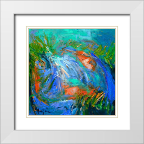 Koi  II White Modern Wood Framed Art Print with Double Matting by Fagan, Dorothy