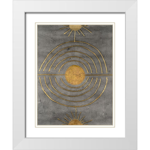 Solar Arcs I White Modern Wood Framed Art Print with Double Matting by Willett, Michael